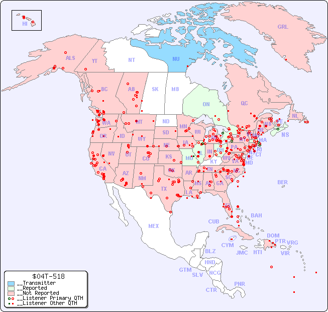 __North American Reception Map for $04T-518