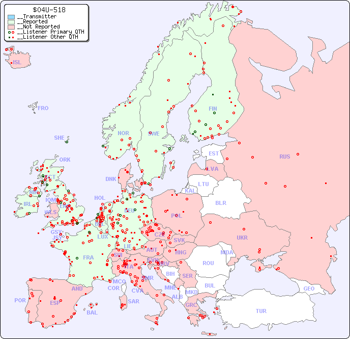 __European Reception Map for $04U-518