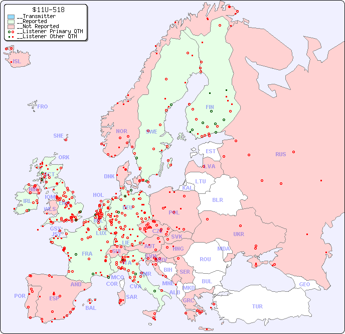 __European Reception Map for $11U-518
