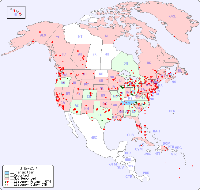 __North American Reception Map for JHG-257