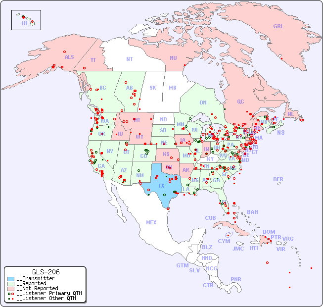 __North American Reception Map for GLS-206
