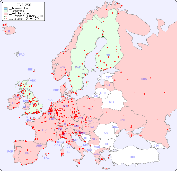 __European Reception Map for ZSJ-258