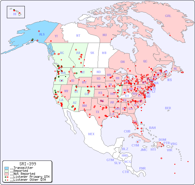 __North American Reception Map for SRI-399