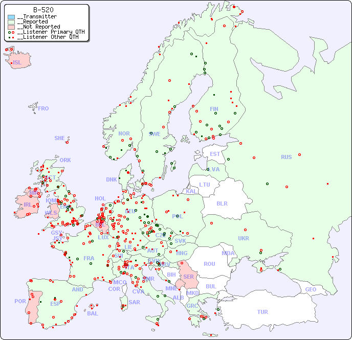 __European Reception Map for B-520