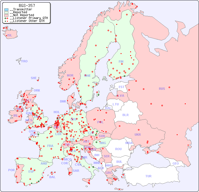 __European Reception Map for BGS-357