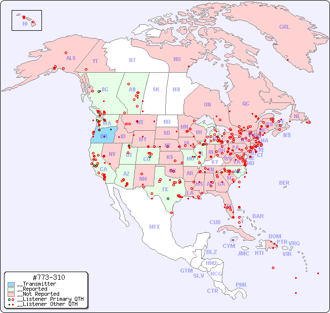 __North American Reception Map for #773-310