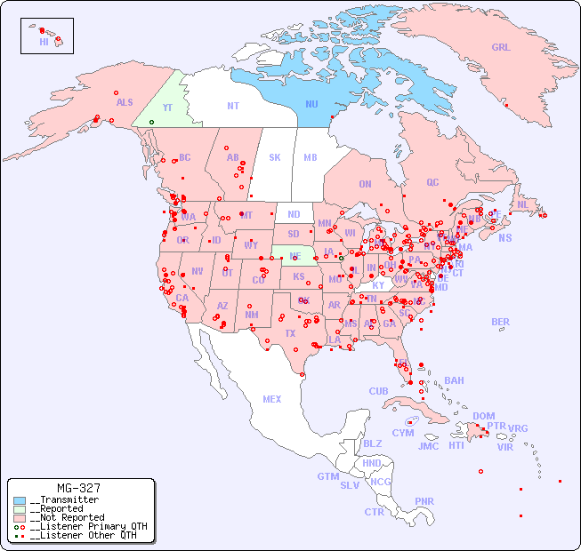 __North American Reception Map for MG-327