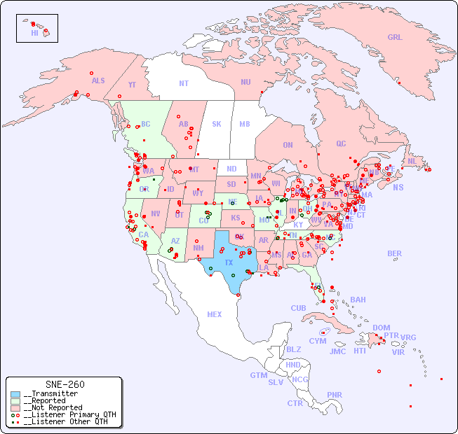 __North American Reception Map for SNE-260