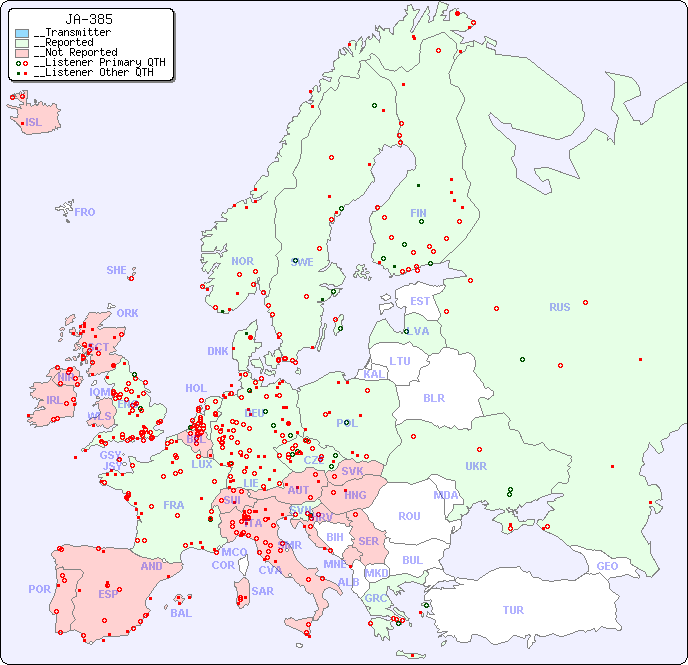 __European Reception Map for JA-385