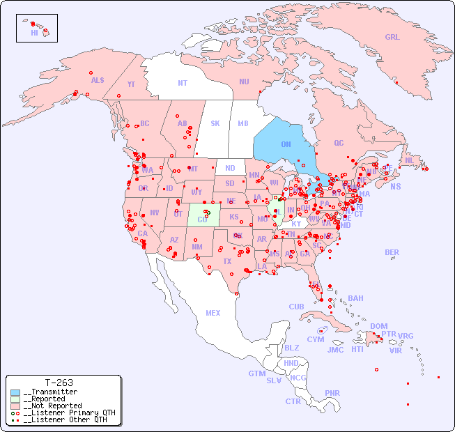 __North American Reception Map for T-263