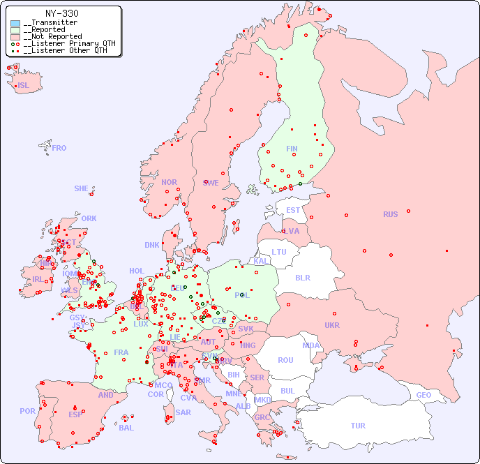 __European Reception Map for NY-330
