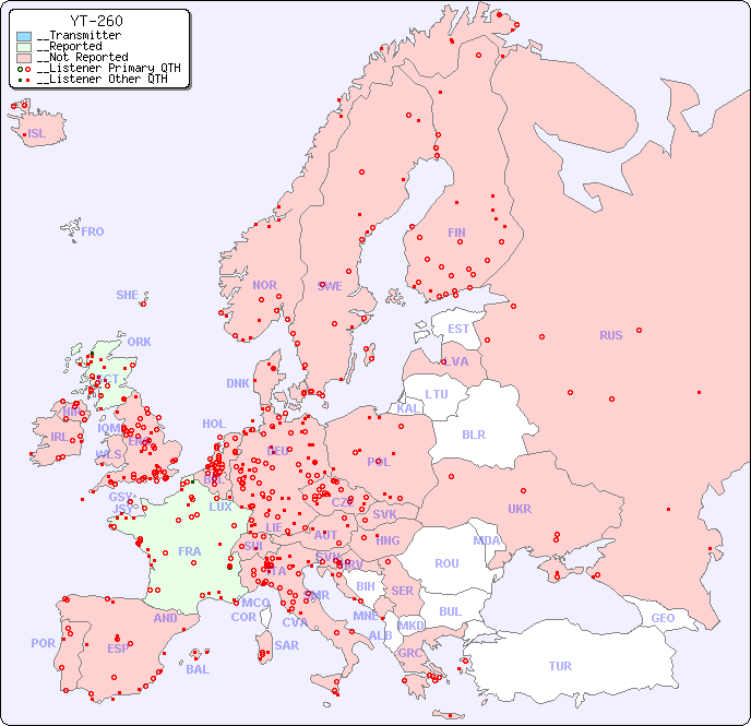 __European Reception Map for YT-260