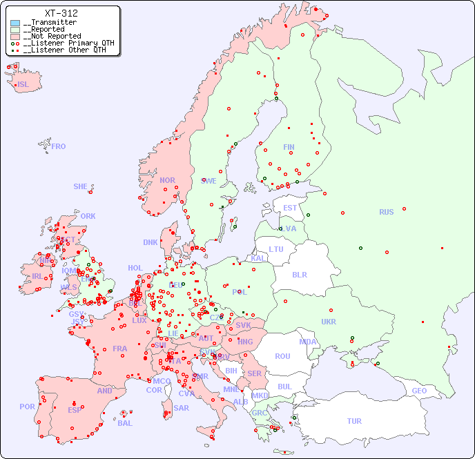 __European Reception Map for XT-312