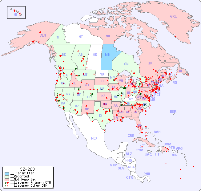 __North American Reception Map for 3Z-263