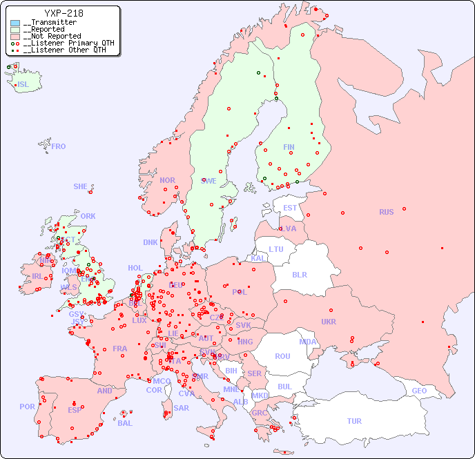 __European Reception Map for YXP-218