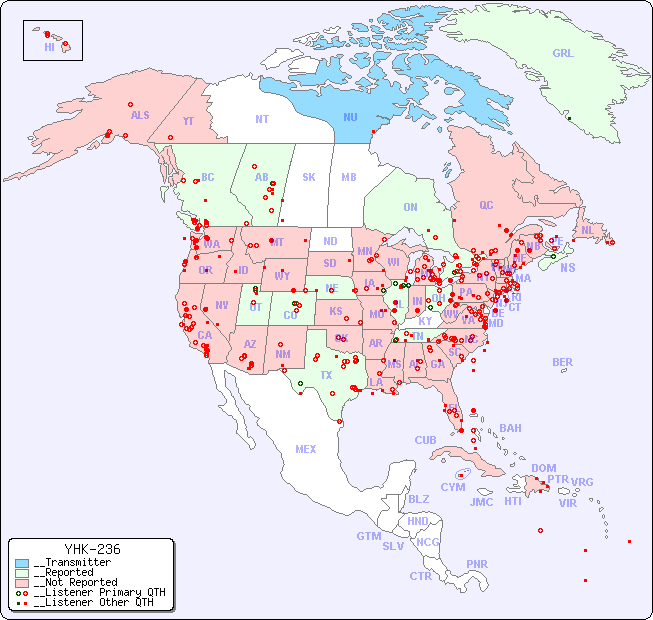 __North American Reception Map for YHK-236
