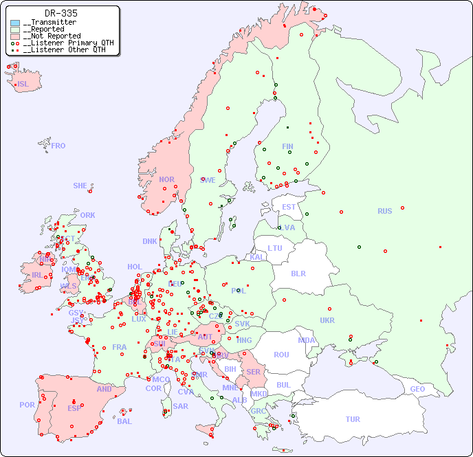 __European Reception Map for DR-335