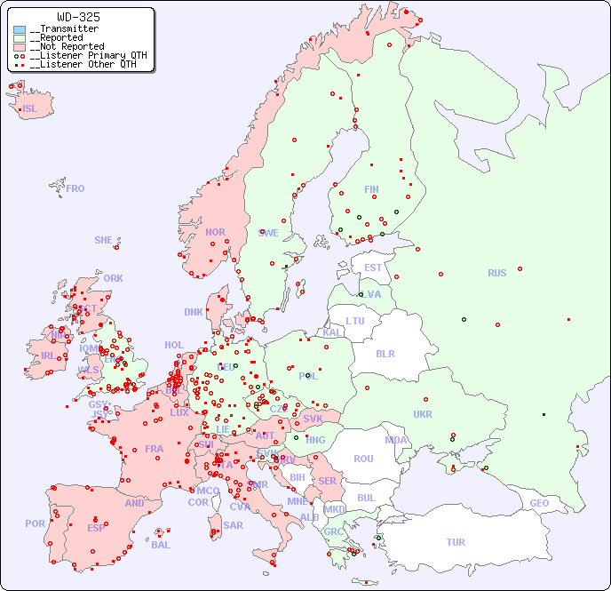 __European Reception Map for WD-325