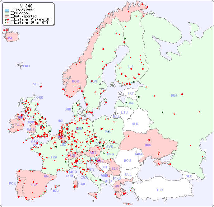 __European Reception Map for Y-346