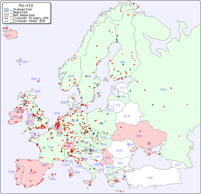 __European Reception Map for PW-418