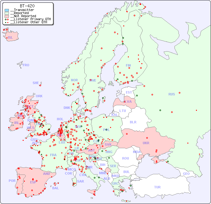 __European Reception Map for BT-420