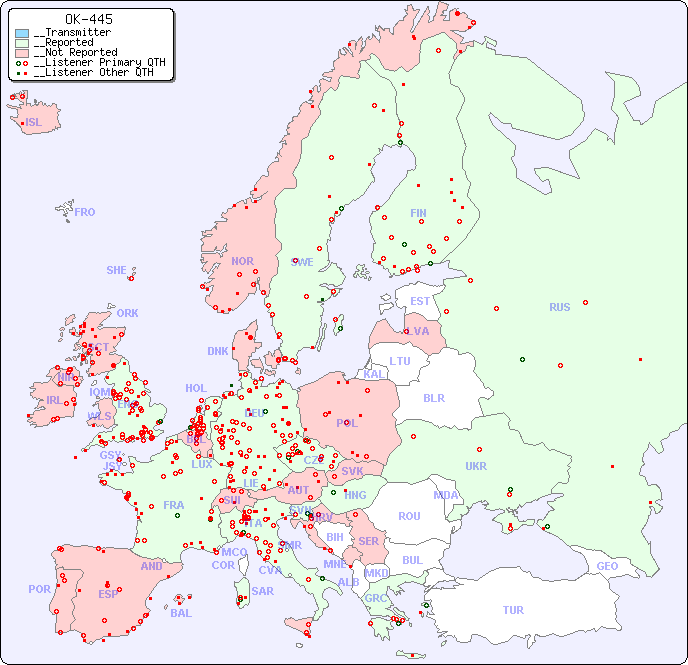 __European Reception Map for OK-445