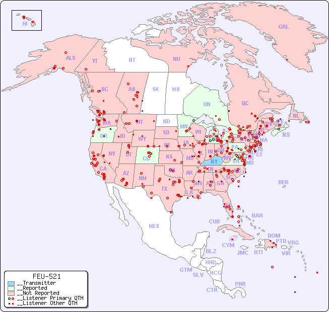 __North American Reception Map for FEU-521