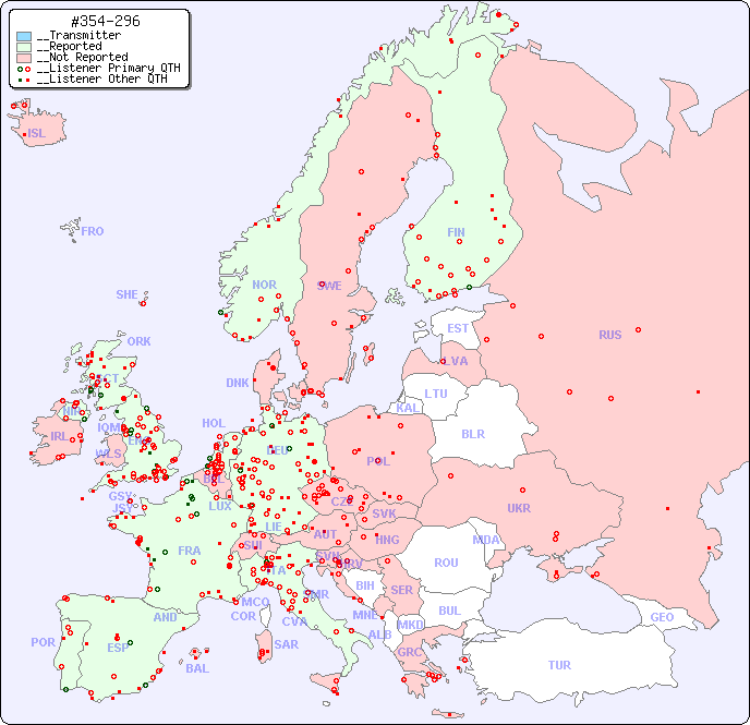 __European Reception Map for #354-296