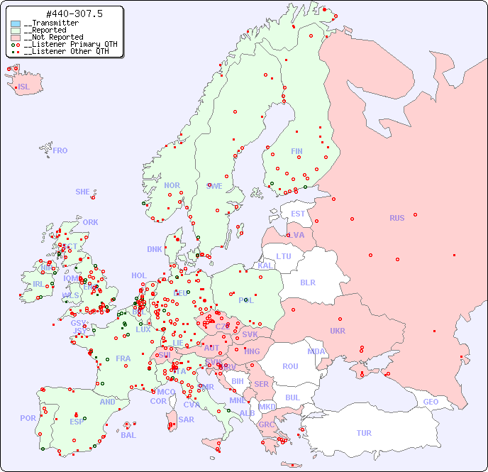 __European Reception Map for #440-307.5