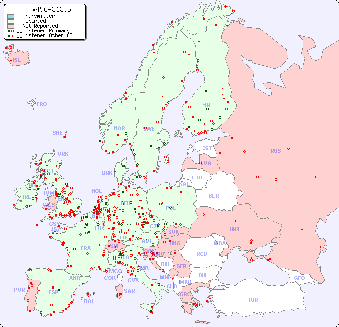 __European Reception Map for #496-313.5