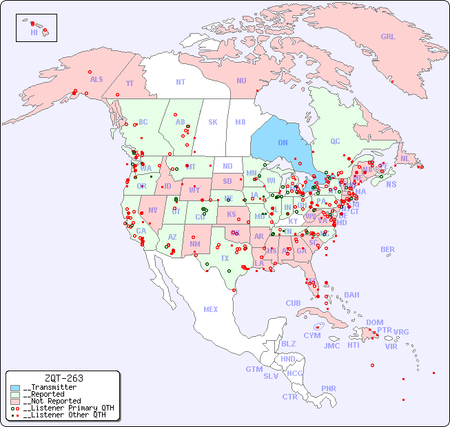__North American Reception Map for ZQT-263