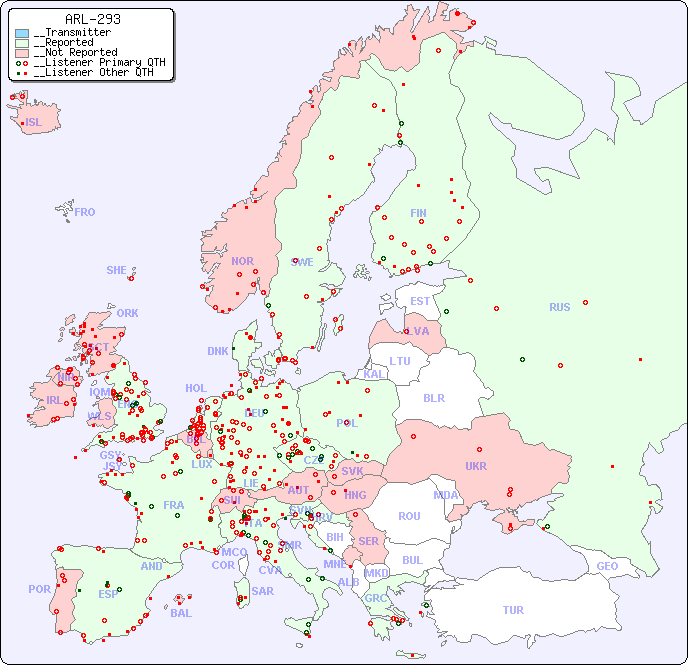 __European Reception Map for ARL-293