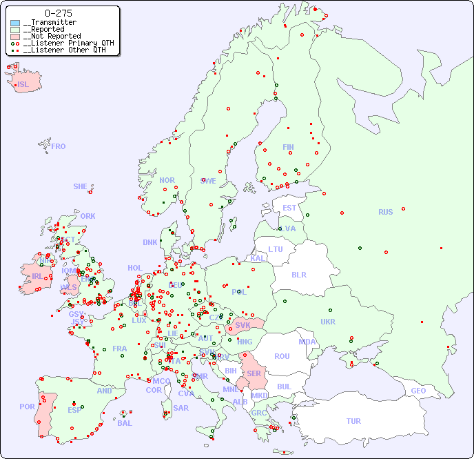 __European Reception Map for O-275