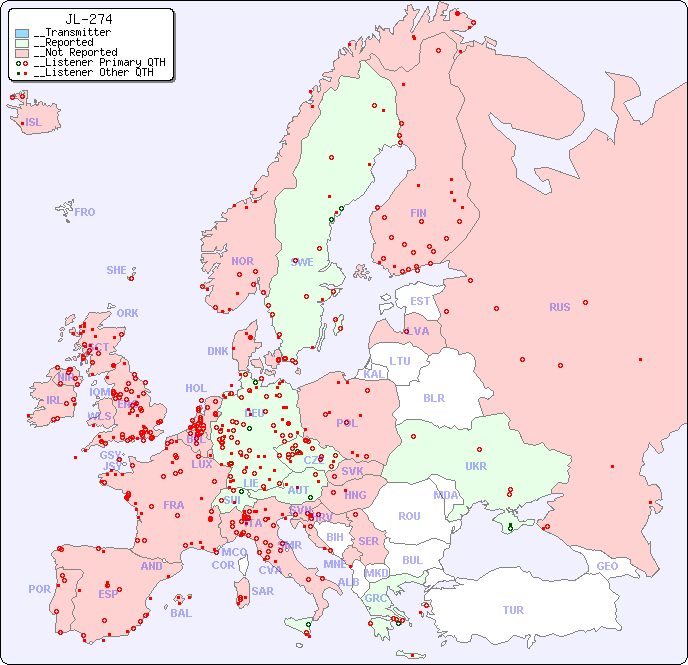 __European Reception Map for JL-274