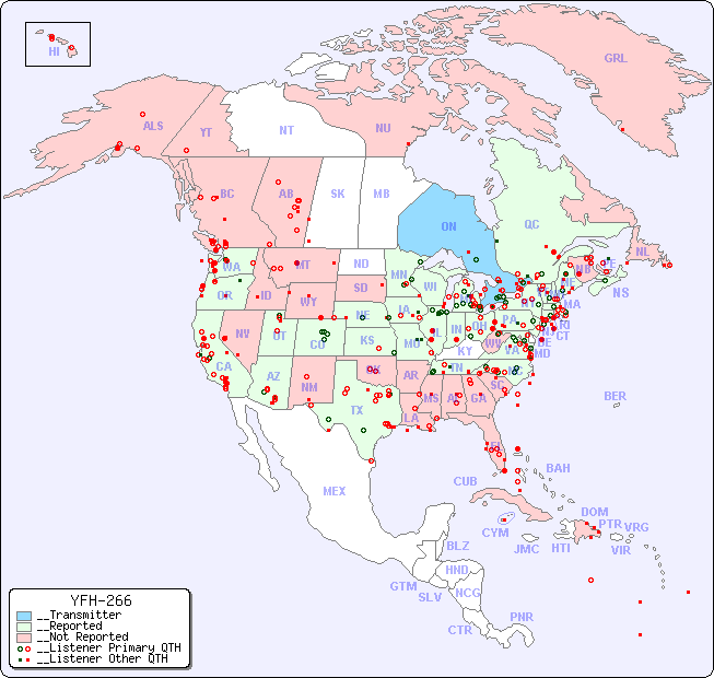 __North American Reception Map for YFH-266