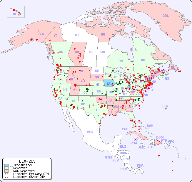 __North American Reception Map for BEX-269