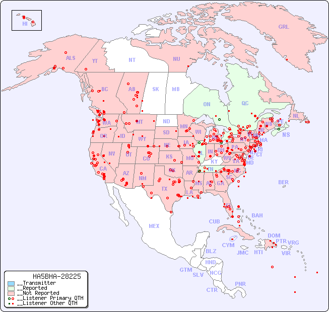 __North American Reception Map for HA5BHA-28225
