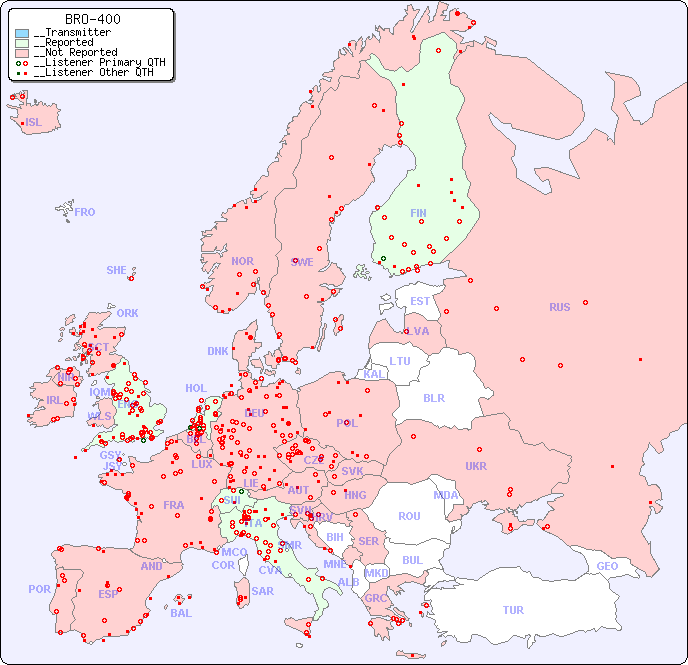__European Reception Map for BRO-400