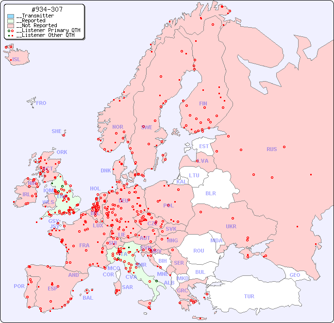 __European Reception Map for #934-307