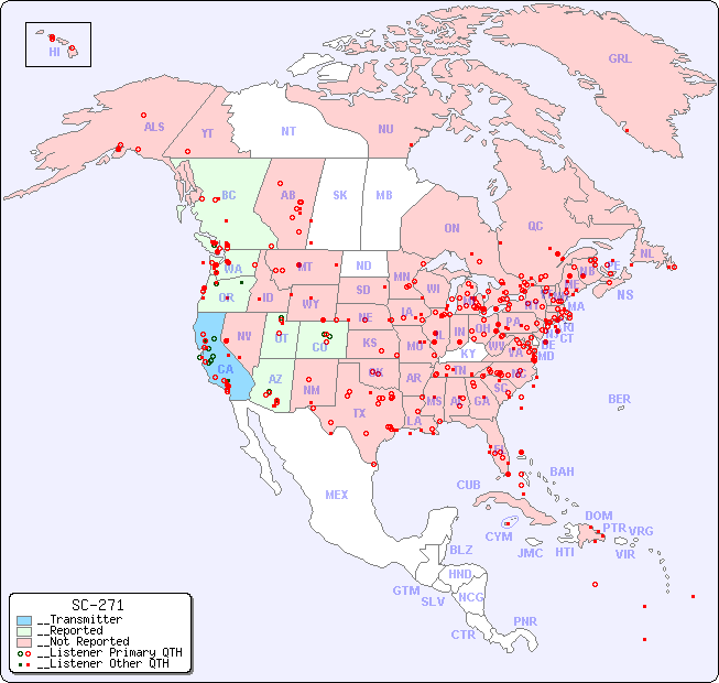 __North American Reception Map for SC-271