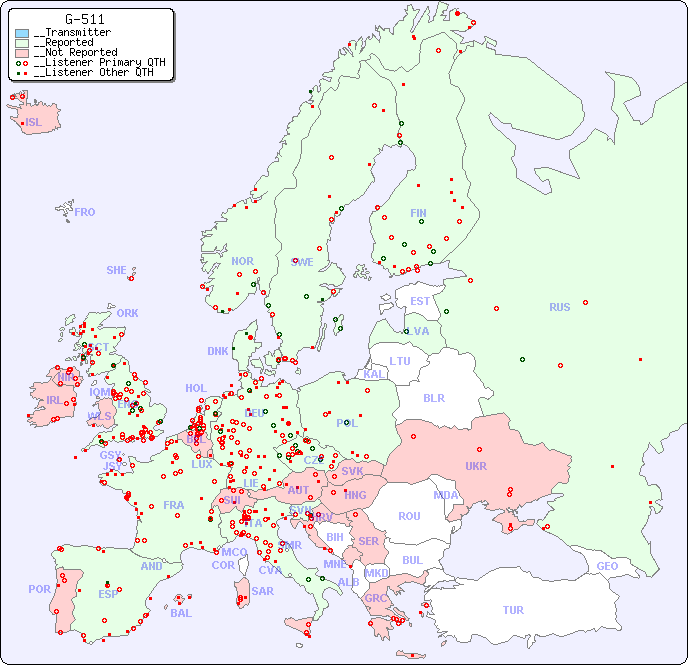 __European Reception Map for G-511