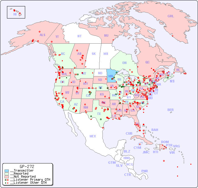 __North American Reception Map for GP-272