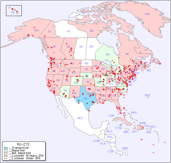 __North American Reception Map for RU-272