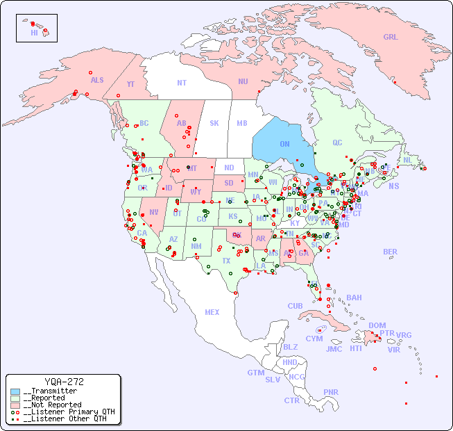 __North American Reception Map for YQA-272