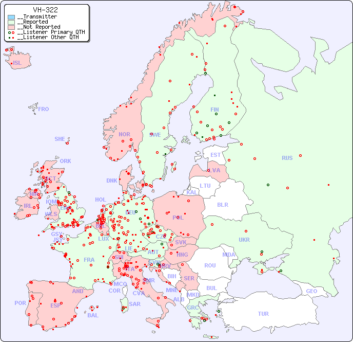__European Reception Map for VH-322