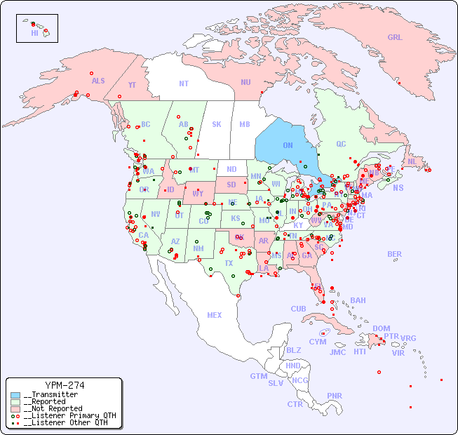 __North American Reception Map for YPM-274