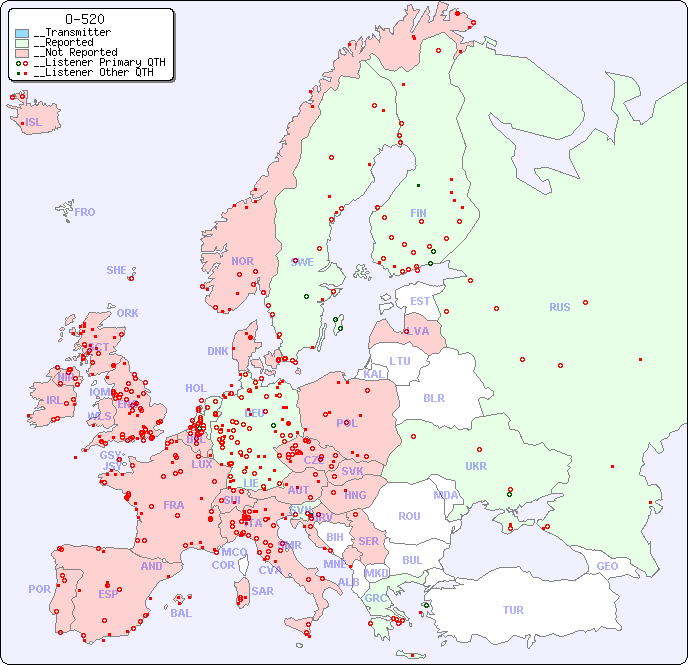 __European Reception Map for O-520