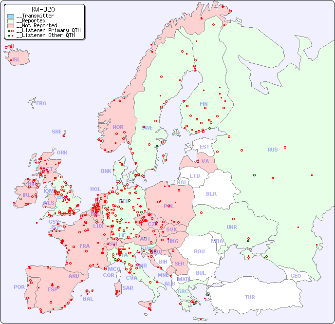 __European Reception Map for RW-320