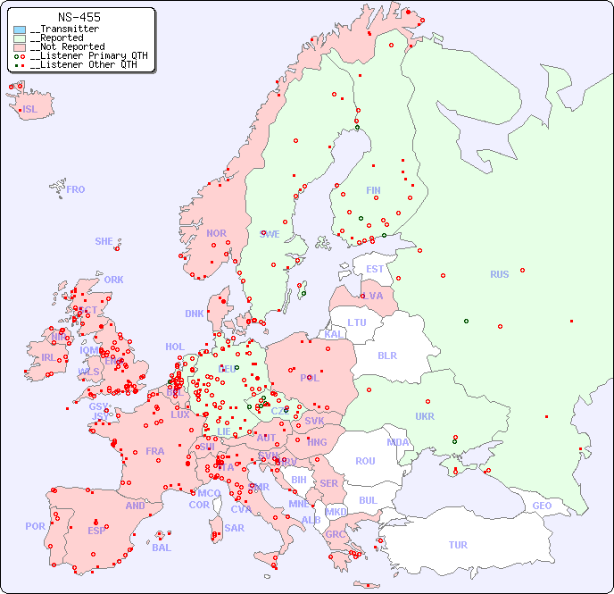__European Reception Map for NS-455