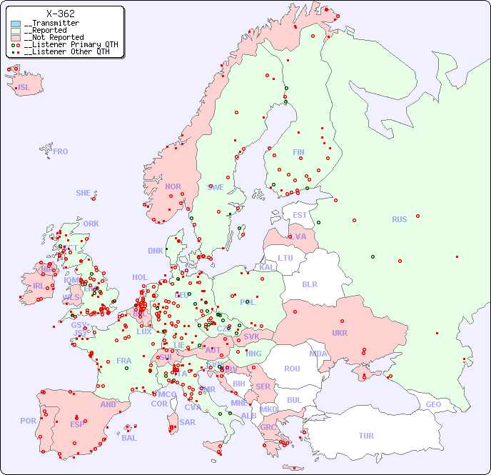__European Reception Map for X-362